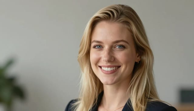 AI Business Photo Generator rebuilding the scene behind a person