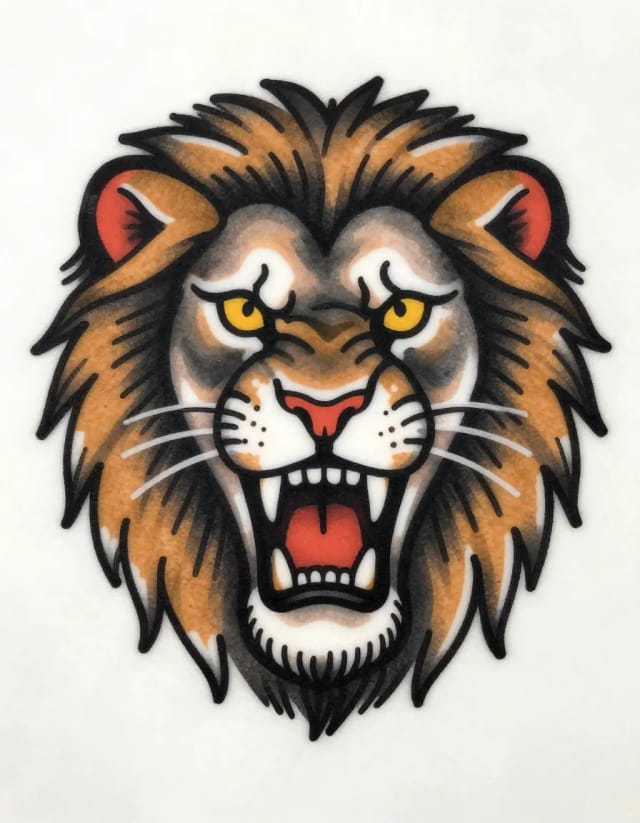 Roaring lion chest piece