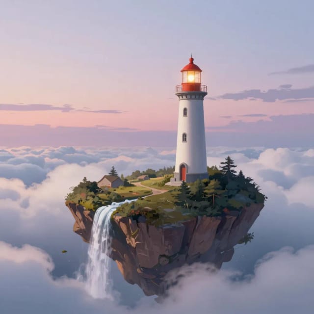 Surreal floating island