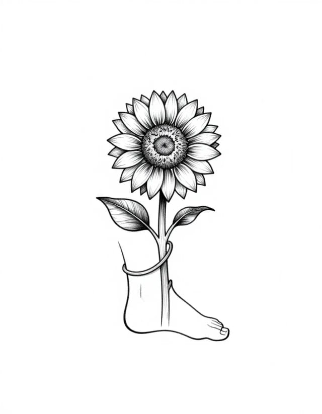 Sunflower ankle piece