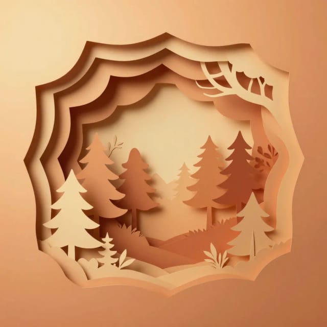 Cut-paper layers