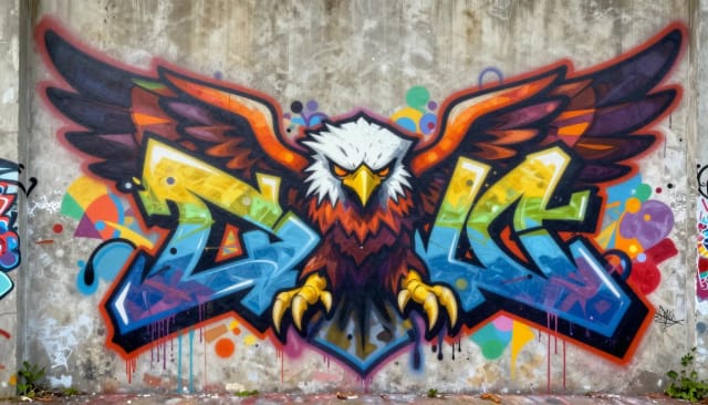Graffiti art generator turning text into street art