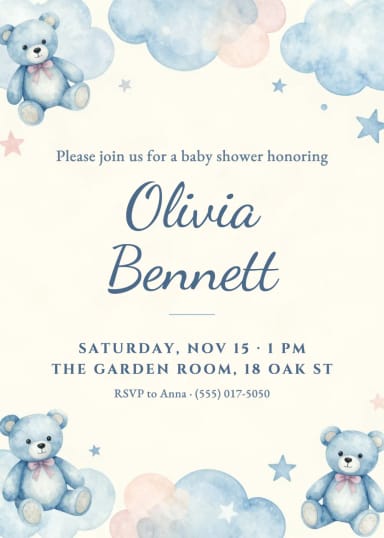 Invitations: Baby shower